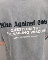 TRICOU PREMIUM GRI "RISE AGAINST ODDS"