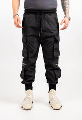 PANTOLON CU TUR CARGO NEGRU