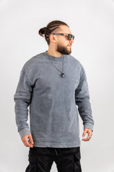 BLUZA OVERSIZE GRI PRESPALAT "MATCHING"