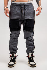 PANTOLON CU BUZUNAR NEGRU&GRI