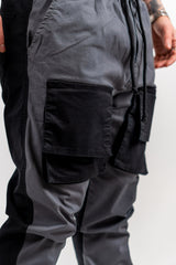 PANTOLON CU BUZUNAR NEGRU&GRI