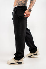 PANTOLON RELAXED FIT DIAGONAL NEGRU