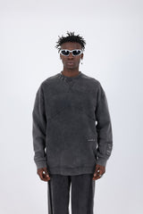 BLUZA OVERSIZE GRI PRESPALAT "MUTUAL RESPECT"