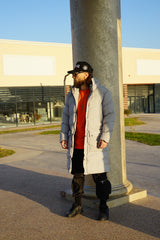 GEACA LUNGA UNISEX GRI CU GLUGA "BE YOURSELF"