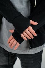 HANORAC CU FERMOAR NEGRU