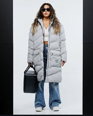 GEACA LUNGA UNISEX GRI CU GLUGA "BE YOURSELF"