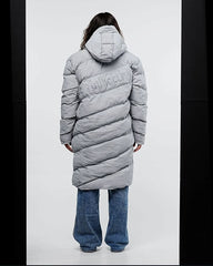 GEACA LUNGA UNISEX GRI CU GLUGA "BE YOURSELF"