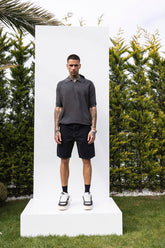 TRICOU PREMIUM POLO GRI CENUSA " SHADOW TEXTURE"