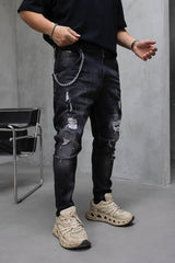 BLUGI NEGRI PREMIUM "BLACK TRAPERD DENIM"