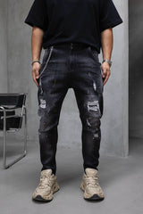 BLUGI NEGRI PREMIUM "BLACK TRAPERD DENIM"