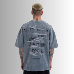BADASS “SOCRATE REBEL” – T-Shirt Oversized 100% Cotton GREY