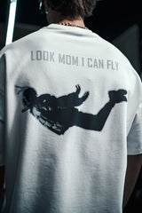 TRICOU PREMIUM ALB "I CAN FLY"