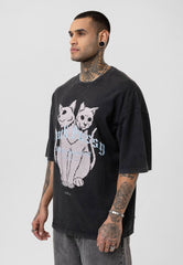 TRICOU PREMIUM GRI INCHIS "BLACK PUSSY"