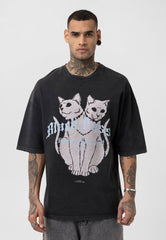 TRICOU PREMIUM GRI INCHIS "BLACK PUSSY"
