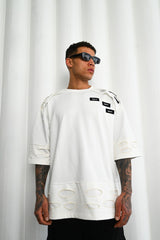 TRICOU PREMIUM ALB "LASER CUT"