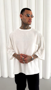 TRICOU PREMIUM ALB"WHITE NOISE"