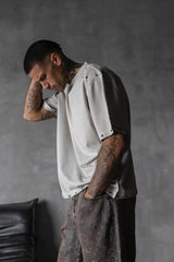 TRICOU PREMIUM PRESPALAT GRI DESCHIS "RIVET TEE"