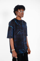 TRICOU PREMIUM NEGRU"BLUE MARBLE"