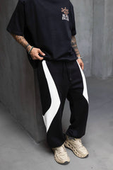 BADASS Black/White OVERSIZE Strike Pants