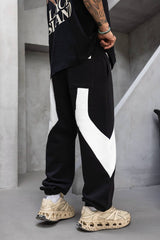 BADASS Black/White OVERSIZE Strike Pants