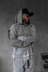 HANORAC SI PANTALONI SET GRI PRESPALAT "DESTROYED"