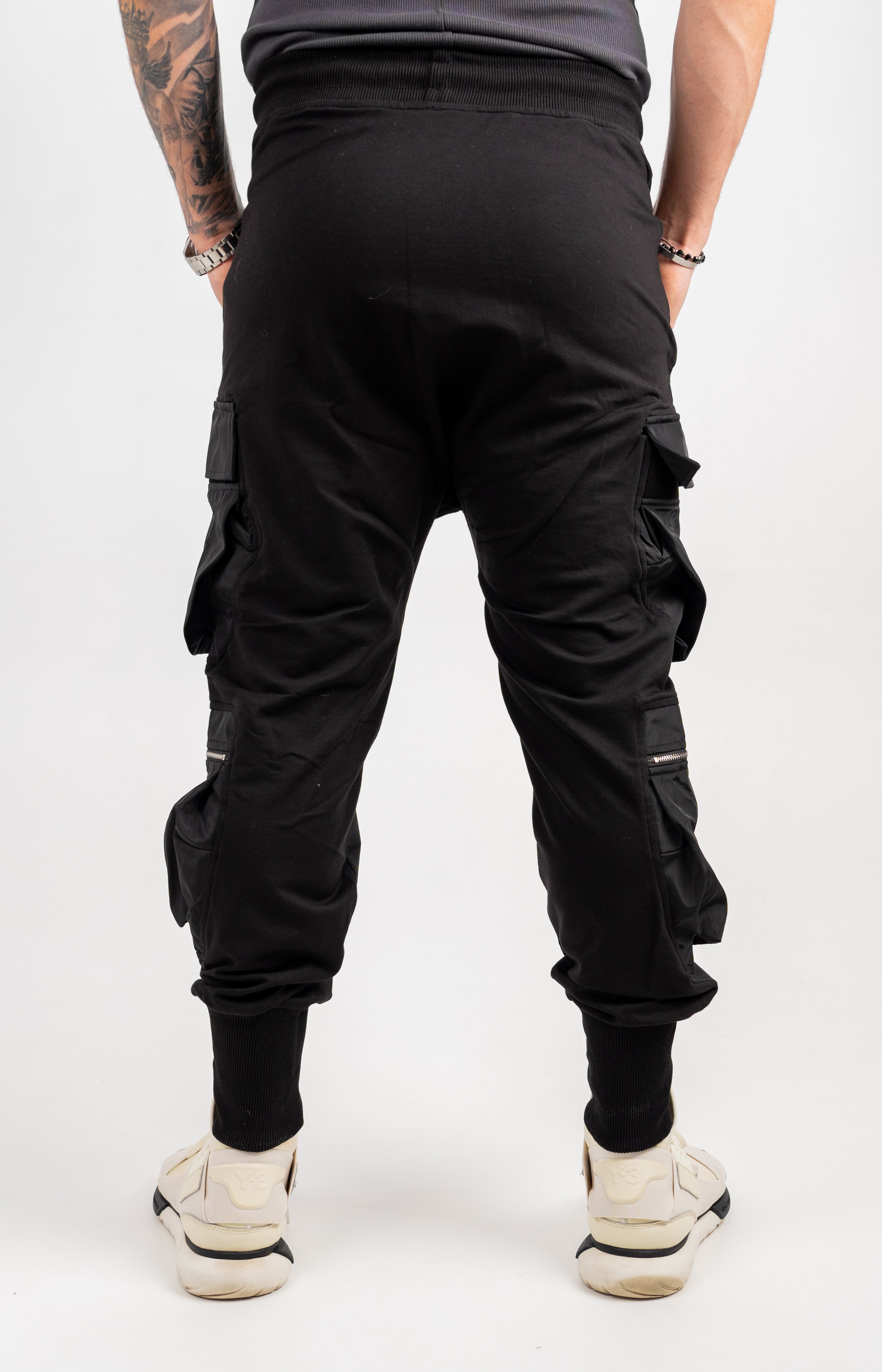 PANTOLON CU TUR CARGO NEGRU