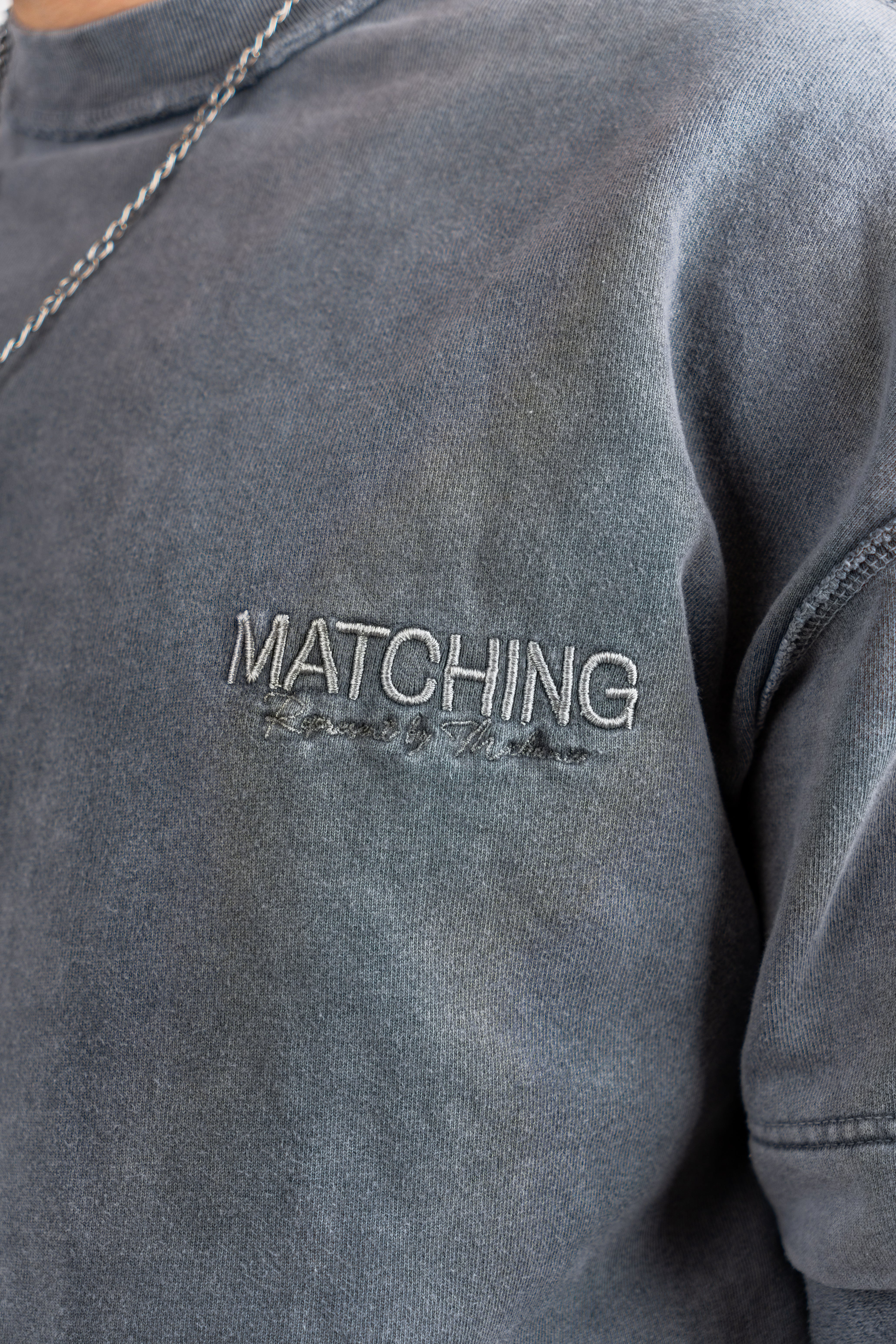 BLUZA OVERSIZE GRI PRESPALAT "MATCHING"