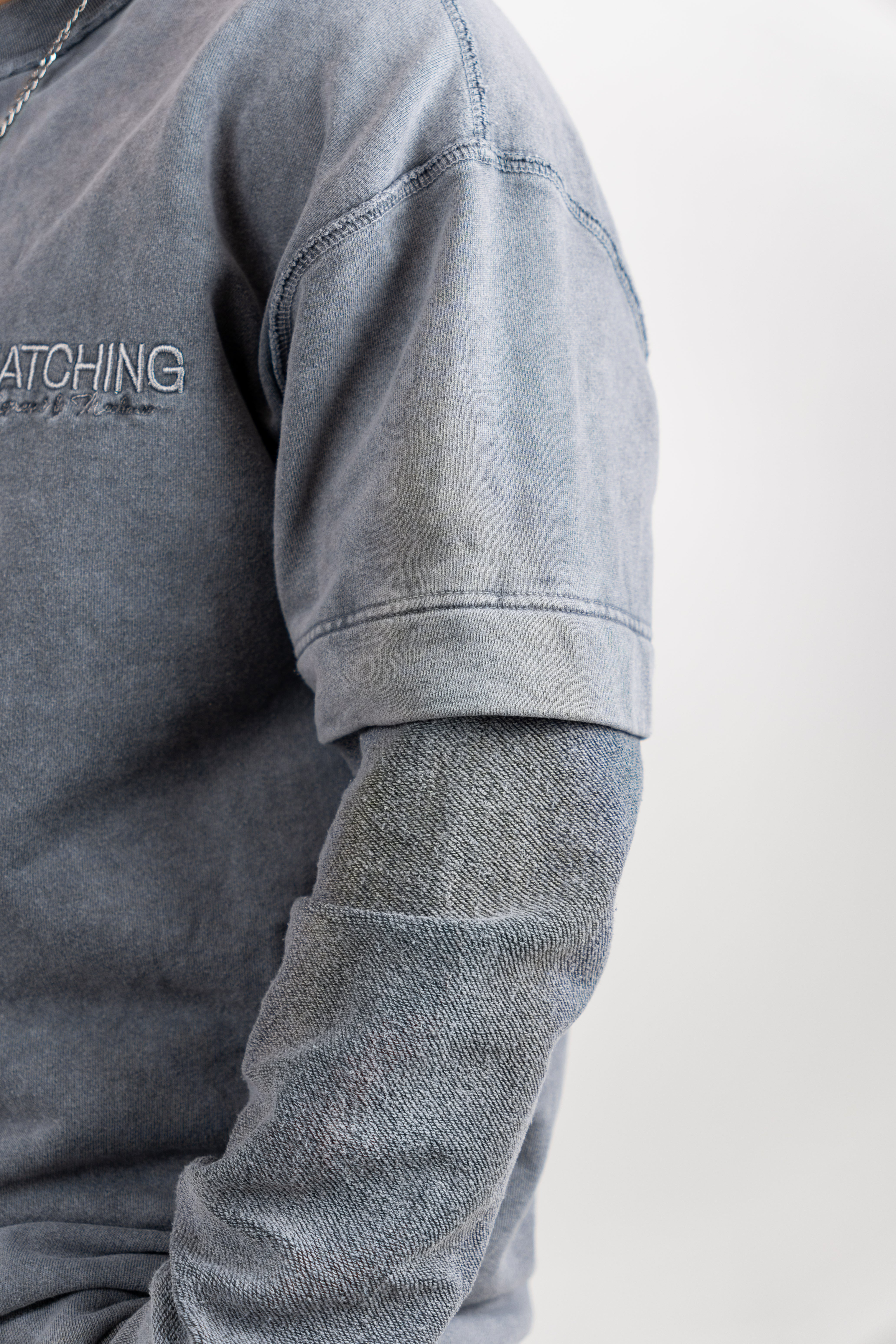 BLUZA OVERSIZE GRI PRESPALAT "MATCHING"