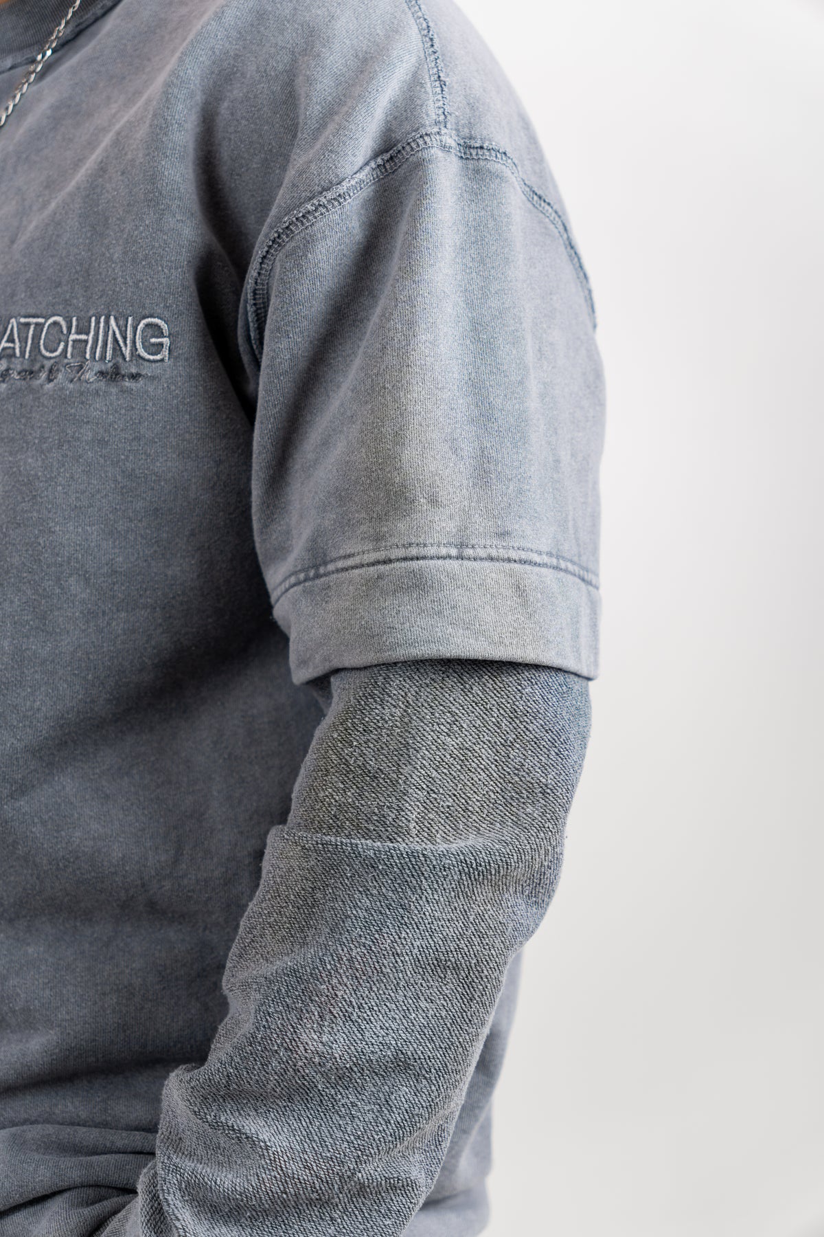 BLUZA OVERSIZE GRI PRESPALAT "MATCHING"