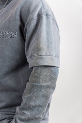 BLUZA OVERSIZE GRI PRESPALAT "MATCHING"