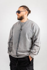 BLUZA OVERSIZE GRI PRESPALAT "PREMIUM LINE"