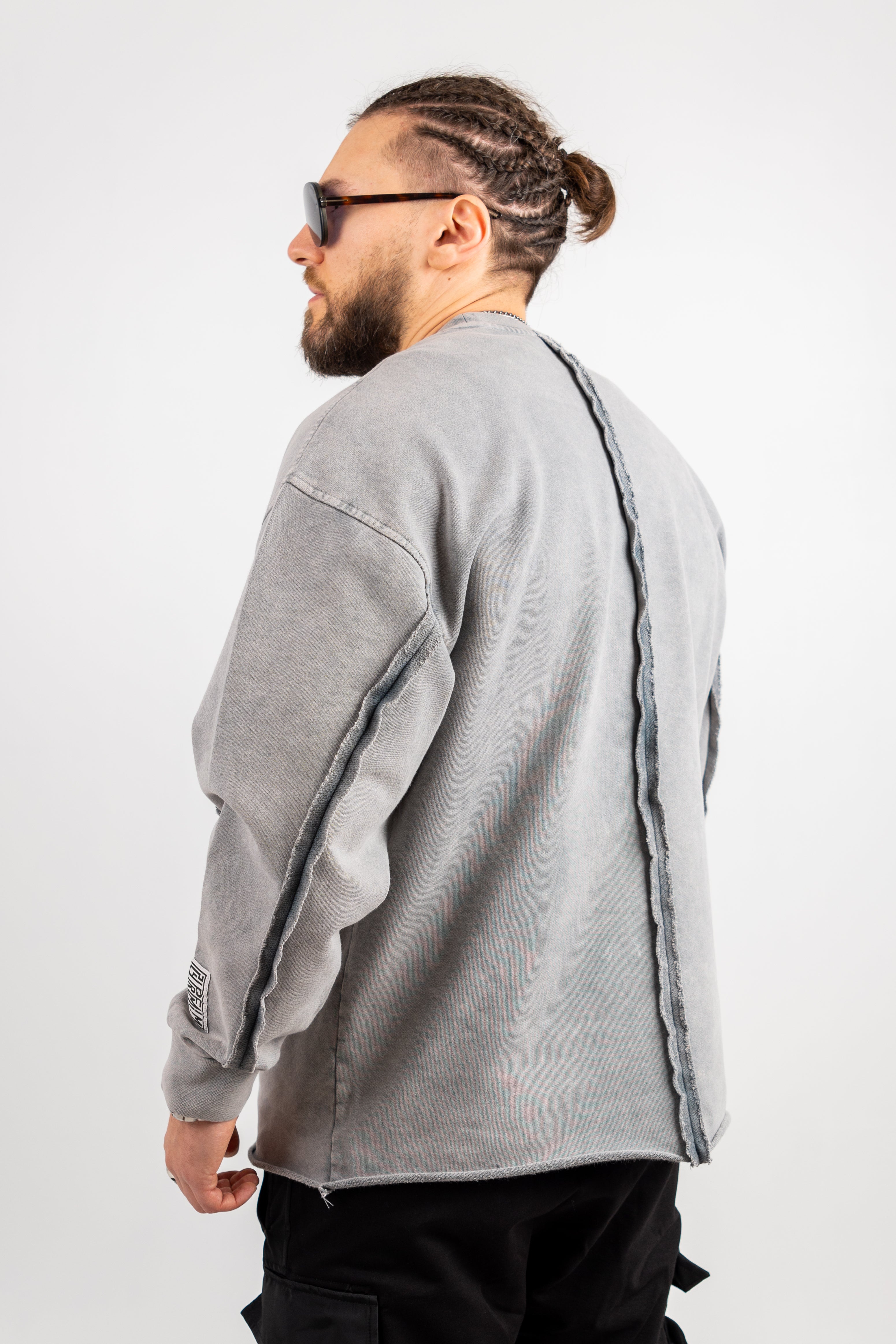 BLUZA OVERSIZE GRI PRESPALAT "PREMIUM LINE"