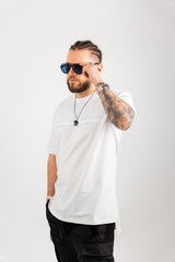 TRICOU PREMIUM ALB "SIMPLE LONG BACK"