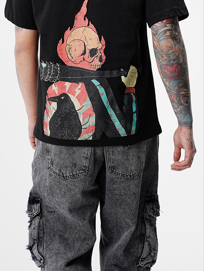 TRICOU PREMIUM NEGRU "SKULL"