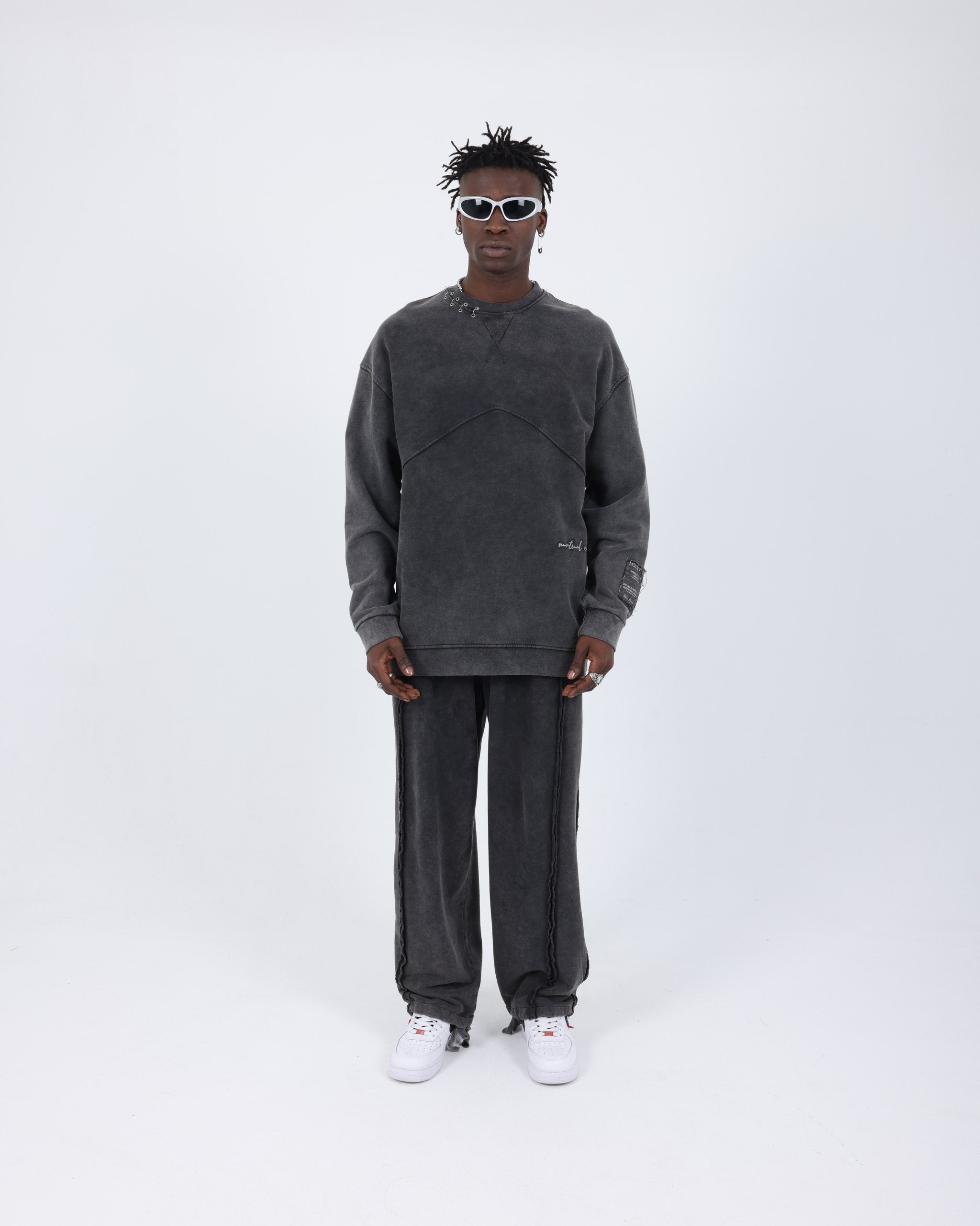BLUZA OVERSIZE GRI PRESPALAT "MUTUAL RESPECT"