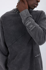 BLUZA OVERSIZE GRI PRESPALAT "MUTUAL RESPECT"