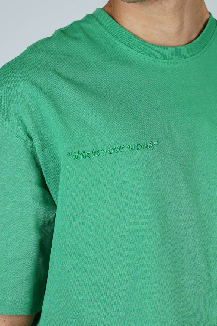 TRICOU PREMIUM VERDE "YOUR WORLD"