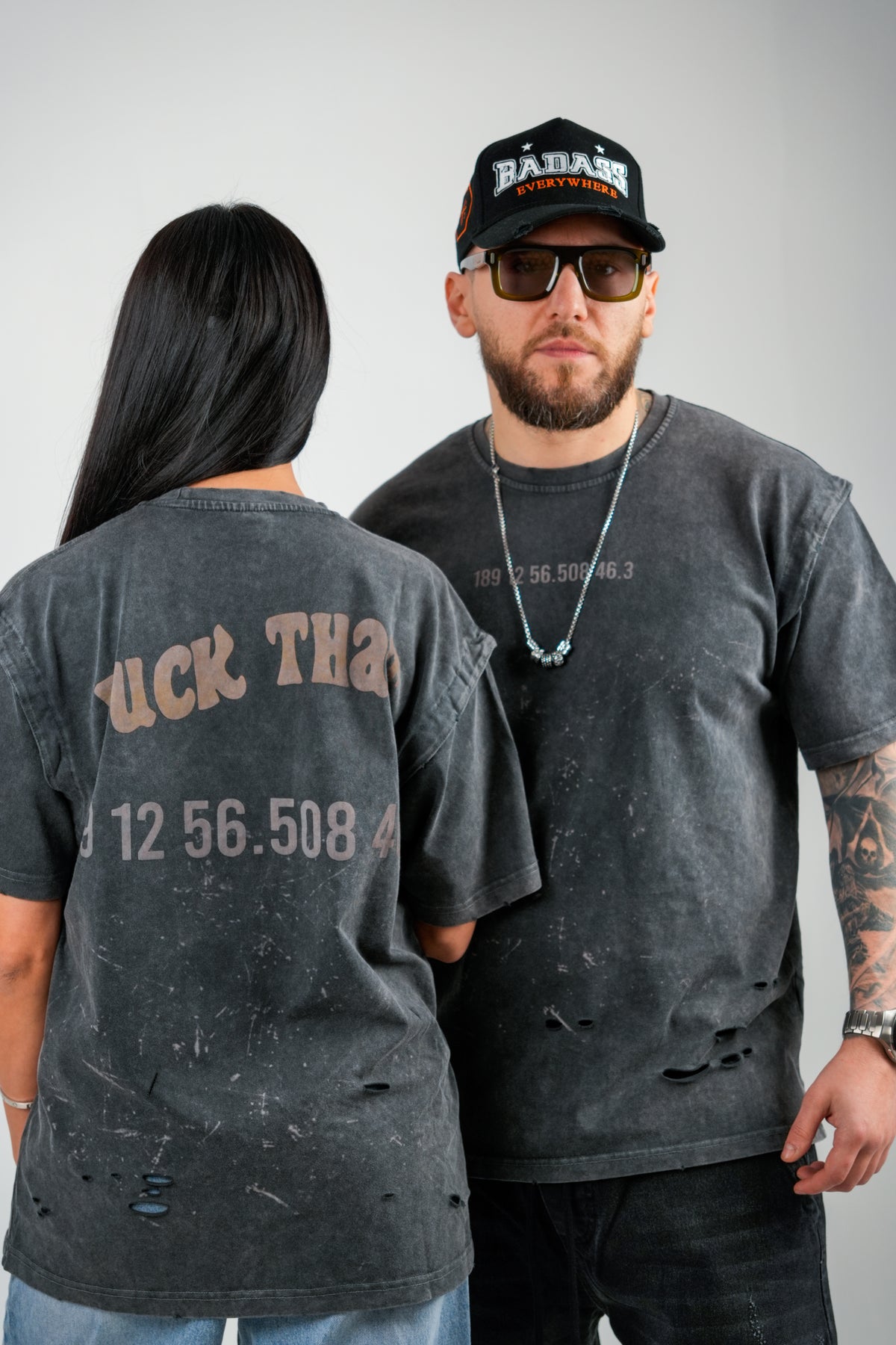 TRICOU PREMIUM GRI INCHIS "FUCK THAT"
