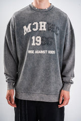 BLUZA OVERSIZE GRI PRESPALAT "PIERCER"