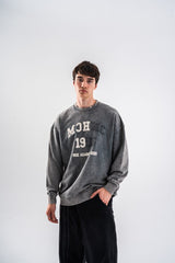 BLUZA OVERSIZE GRI PRESPALAT "PIERCER"