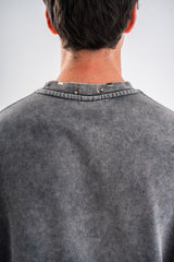 BLUZA OVERSIZE GRI PRESPALAT "PIERCER"