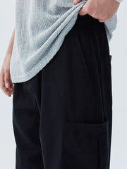 PANTOLON NEGRU CARGO RELAXED FIT