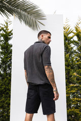 TRICOU PREMIUM POLO GRI CENUSA " SHADOW TEXTURE"