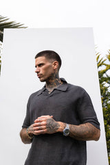 TRICOU PREMIUM POLO GRI CENUSA " SHADOW TEXTURE"