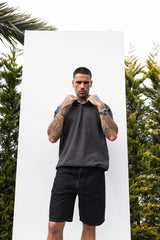 TRICOU PREMIUM POLO GRI CENUSA " SHADOW TEXTURE"