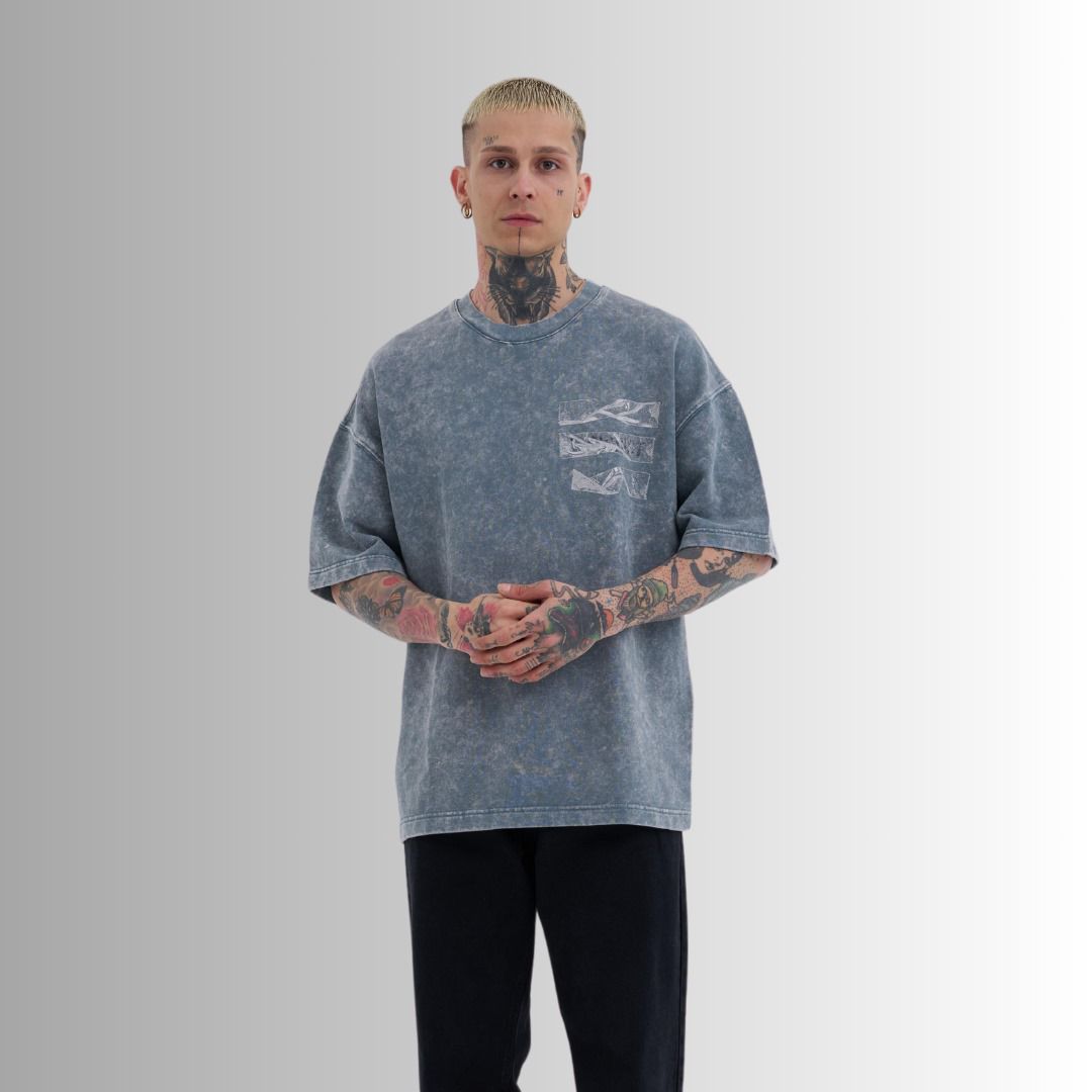 BADASS “SOCRATE REBEL” – T-Shirt Oversized 100% Cotton GREY