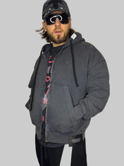 BADASS Titan Zipper Hoodie – Washed Black