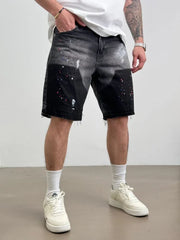 PANTALON SCURT DENIM SPLASH GRI INCHIS