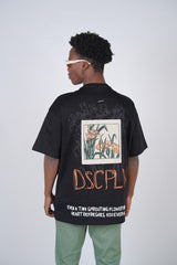 TRICOU PREMIUM NEGRU "FLOWER"