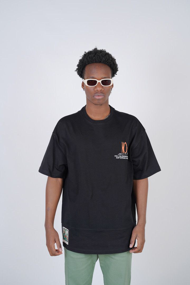 TRICOU PREMIUM NEGRU "FLOWER"